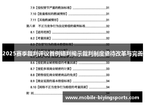2025赛季裁判评议首例错判揭示裁判制度亟待改革与完善 2025赛季裁判评议首例错判揭示裁判制度亟待改革与完善