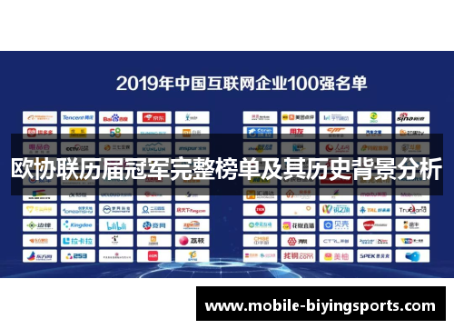 欧协联历届冠军完整榜单及其历史背景分析 欧协联历届冠军完整榜单及其历史背景分析
