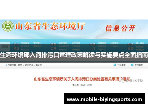生态环境部入河排污口管理政策解读与实施要点全面指南 生态环境部入河排污口管理政策解读与实施要点全面指南
